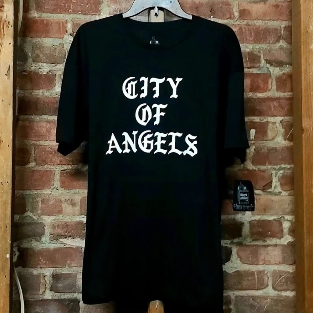 City of Angels White on Black T-Shirt